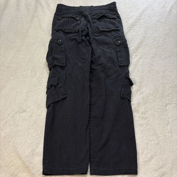 Y2K Cargo Pants 30x29 Black Utility Grunge Goth Skater Cotton - Picture 4 of 9